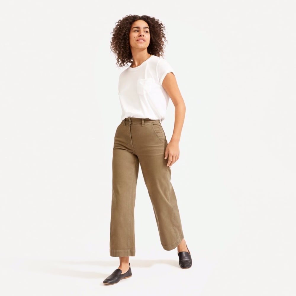 The Wide-Leg Crop Pant, Size 12, Color Ochre